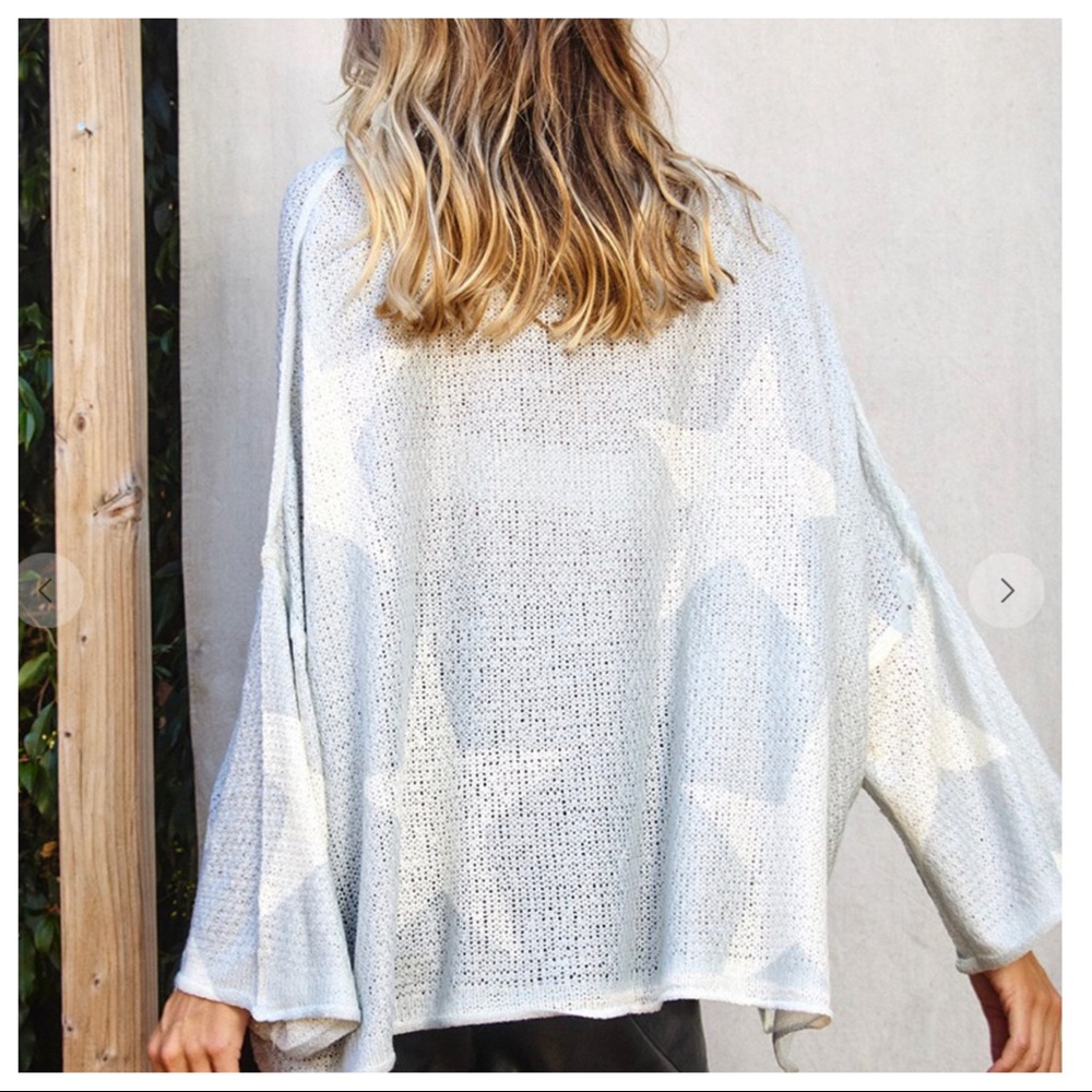 #11 Ice Blue Star Print LightWeight Dolman Sweater - Picture 5 of 7